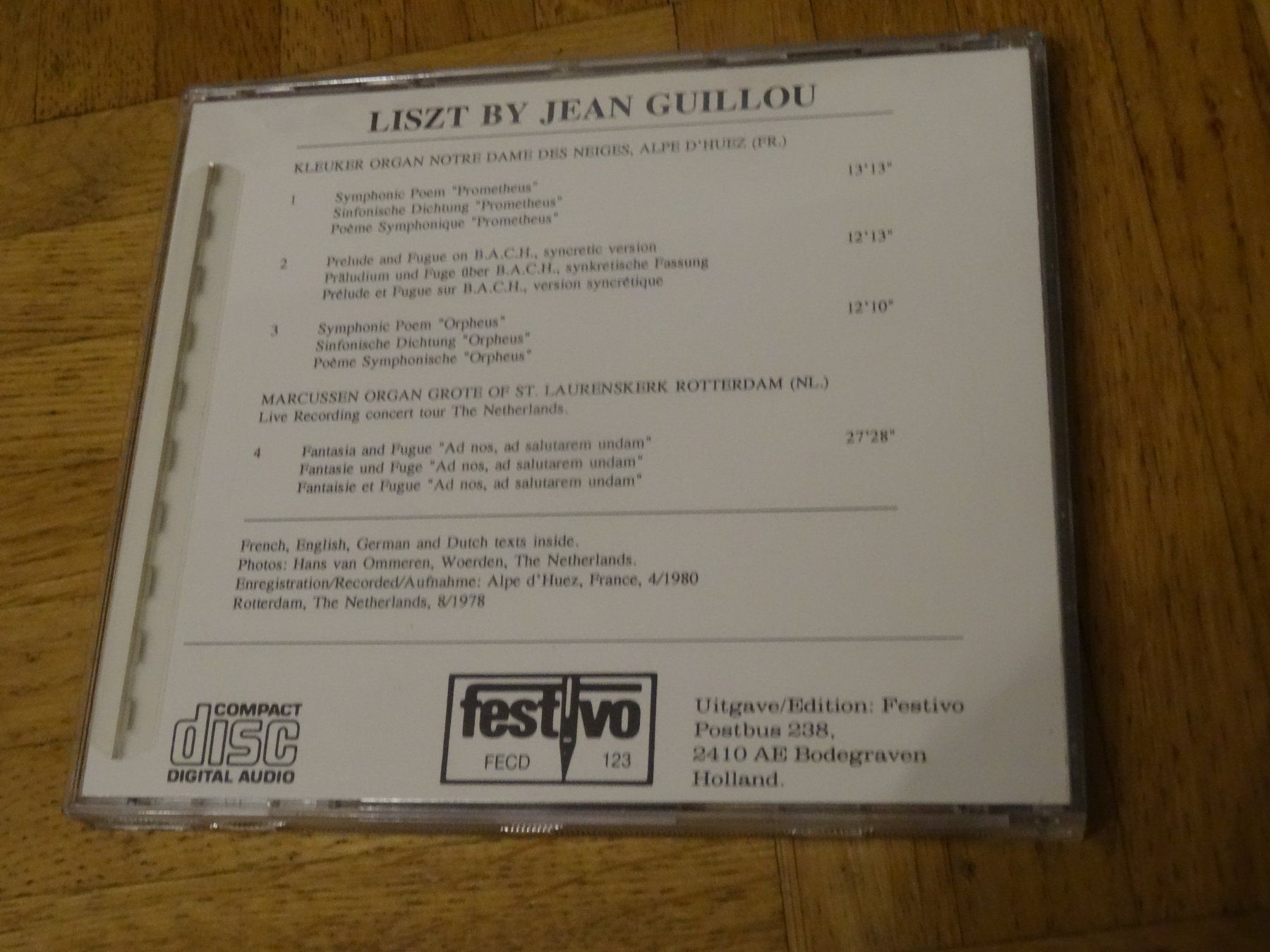 CD: Liszt Orgelmusik CD, Jean Guillou CD – Usato da Olten venduto da Disc-Ausverkauf 1