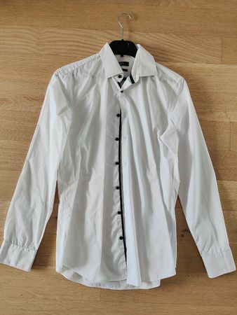 Jake's Slim Fit Herrenhemd Weiss Gr. 37/38 Modern