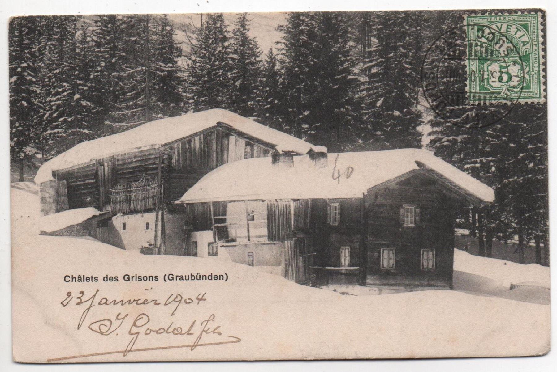 Cartes postales: CHÂLETS DES GRISONS Graubünden – D'occasion à Jona par philajona