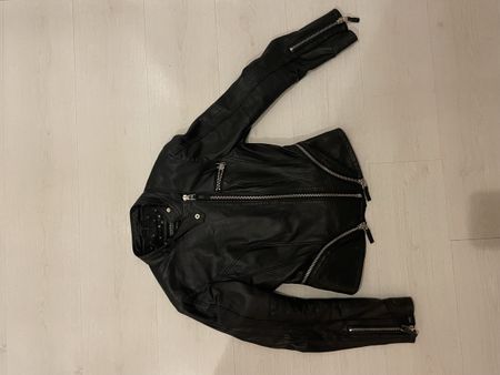 Schwarze Manebo Lederjacke, Grösse 40, Top Zustand!
