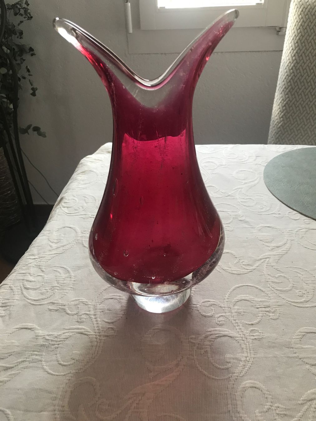 Murano Vasi & Recipienti: Murano  Glasvase, rubinrot – Usato da Wettingen venduto da Andres54