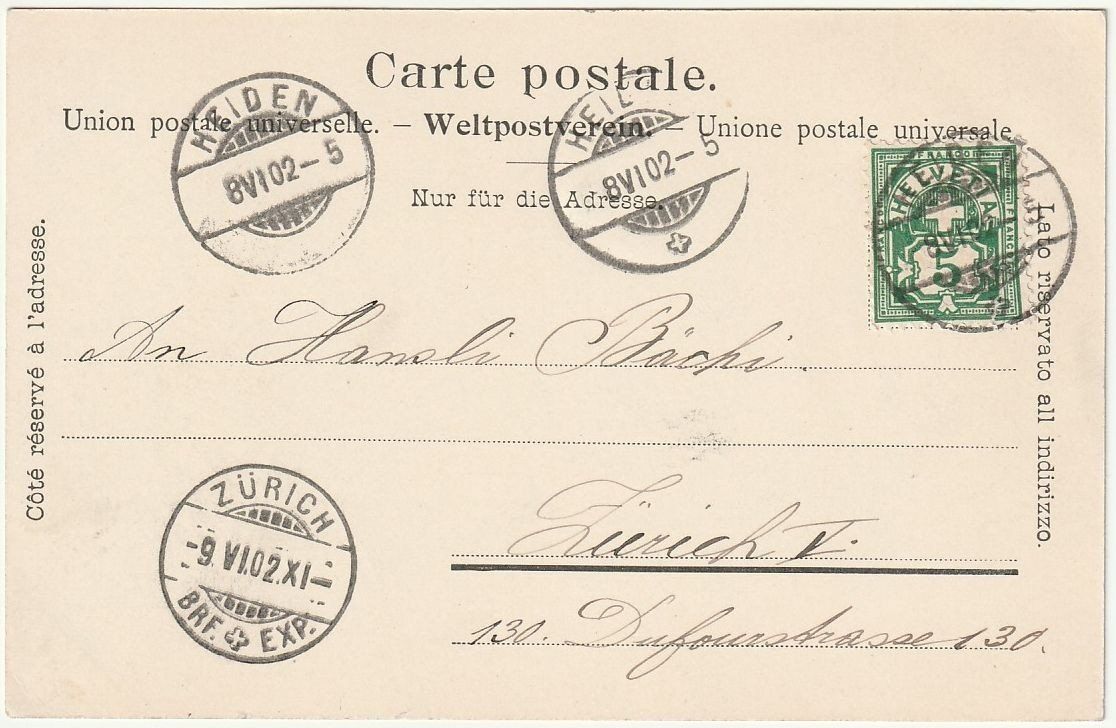 Ansichtskarten: AK Heiden 1902 – Gebraucht aus Fislisbach von Zigzag12 1