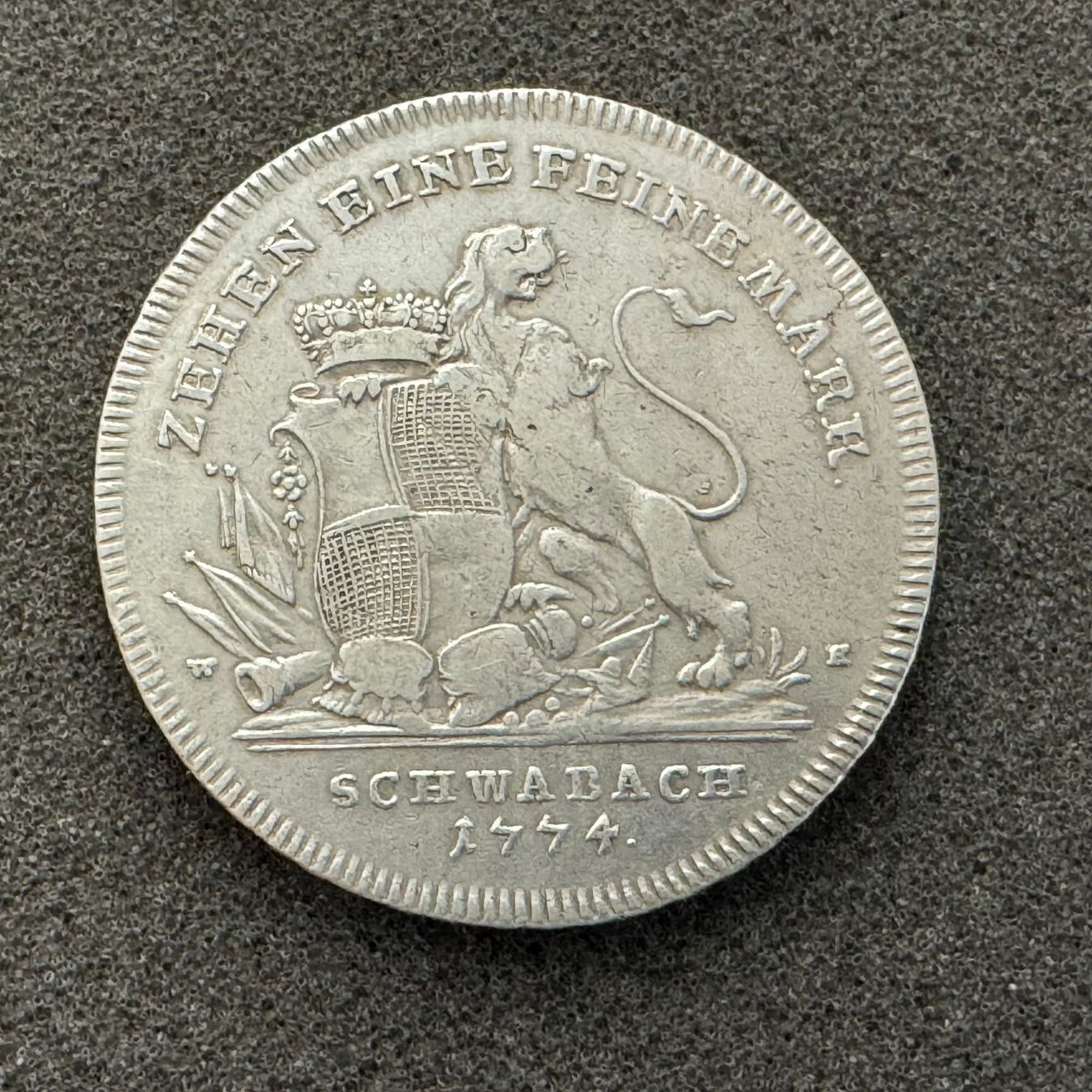 Tutti le monete: Taler Brandenburg Ansbach 1774 G – Usato da Reitnau venduto da tb-muenzen