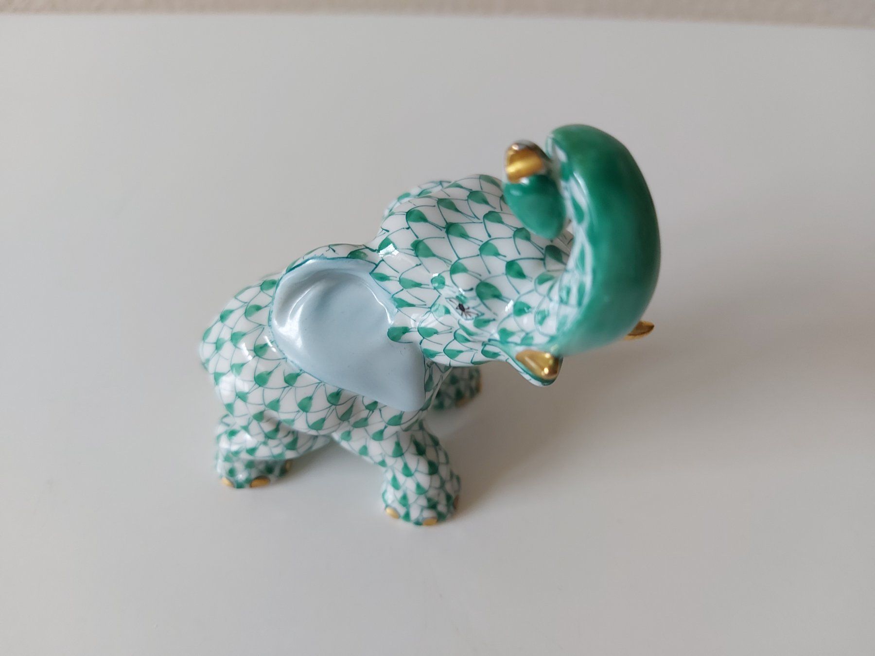 Herend Statuette: Herend  Hungary  Porzellan  Elefant  fishnet grün – Nuovo (secondo la descrizione) da Zürich venduto da Daniel517 5
