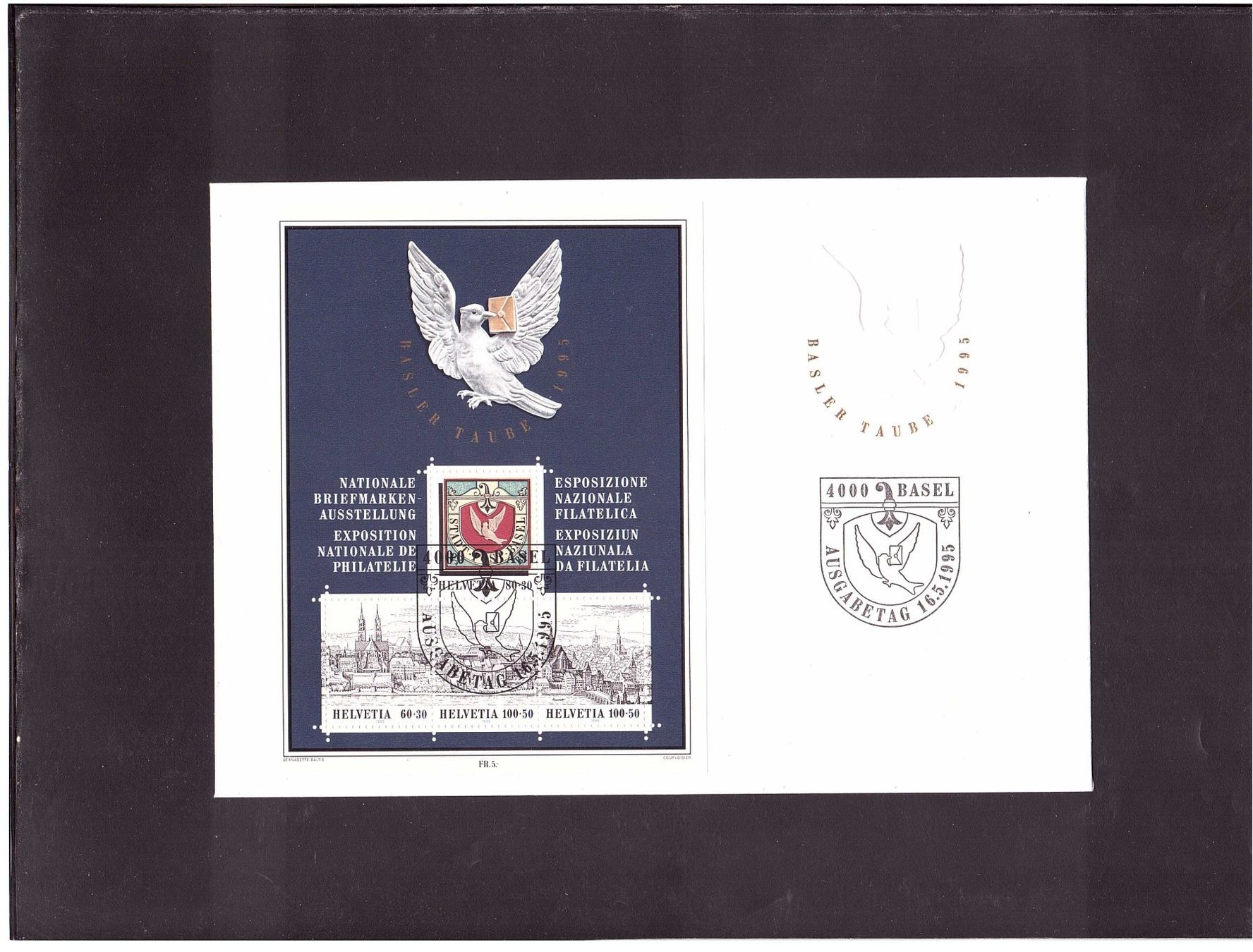 Tutti i francobolli: 1995 FDC Block Baslertaube  aus ABO – Usato da Rheinau venduto da loxis