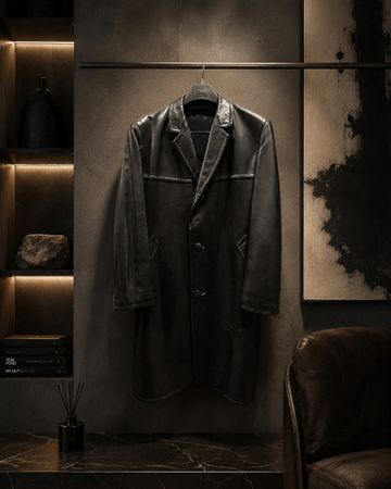 Echter Leder Trenchcoat Schwarz – Zeitlos & Elegant