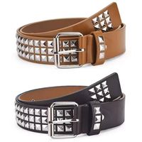 2x Punkrock Nietengürtel Braun/Schwarz- Ceinture rivets punk
