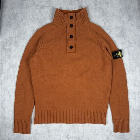 Pull Camionneur Stone Island Orange Laine - Taille M