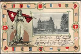 ^Prägekarte Zürich - Bellevueplatz , gel.1903