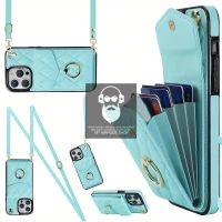 Luxus Hülle für iPhone 15 Pro Max mit Kartenfächer + 2x Gurt