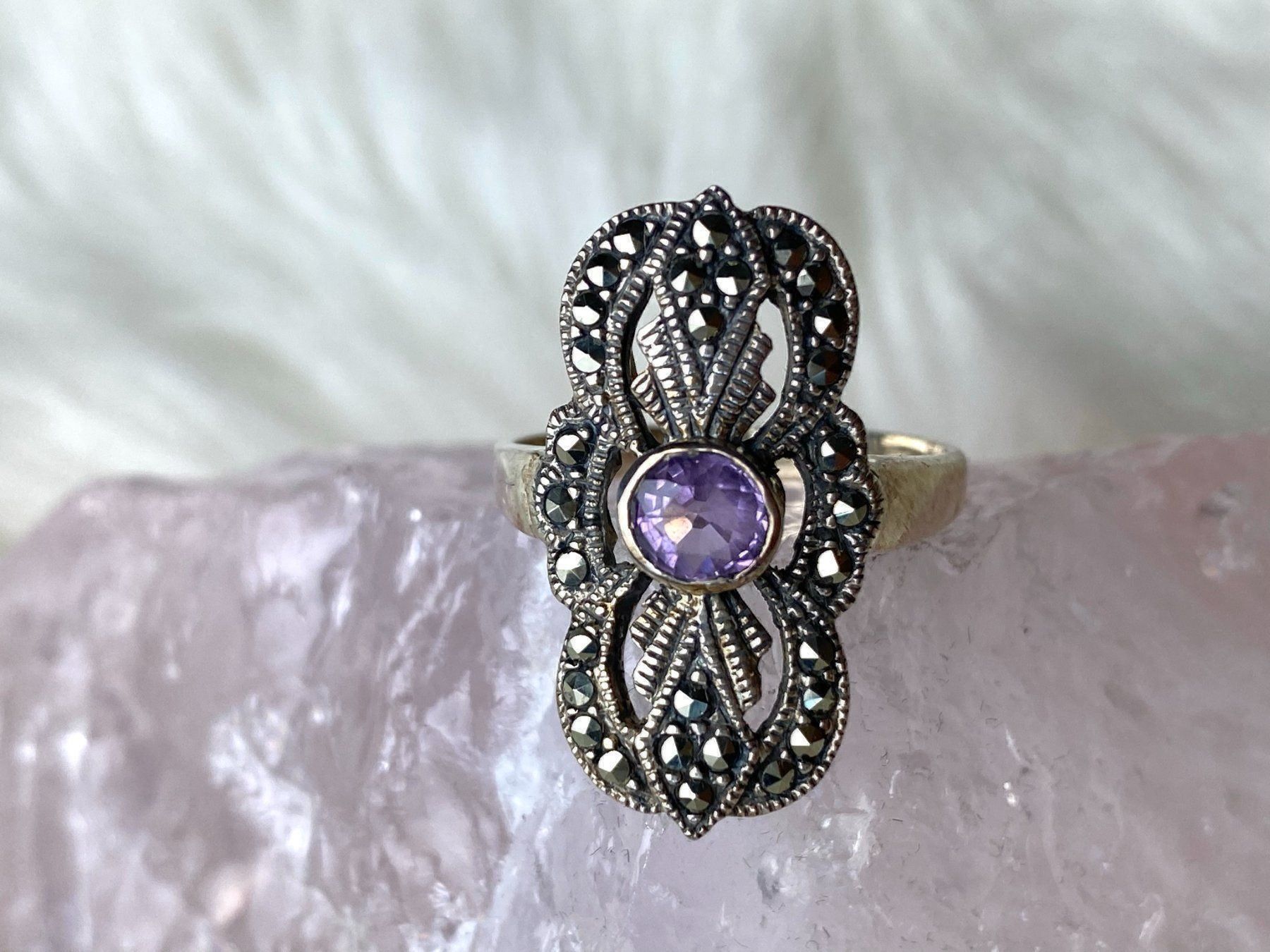 Anelli: Ring Silber 925 mit lila Stein – Usato da Istighofen venduto da Ringparadies
