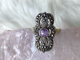 Ring Silber 925 mit lila Stein