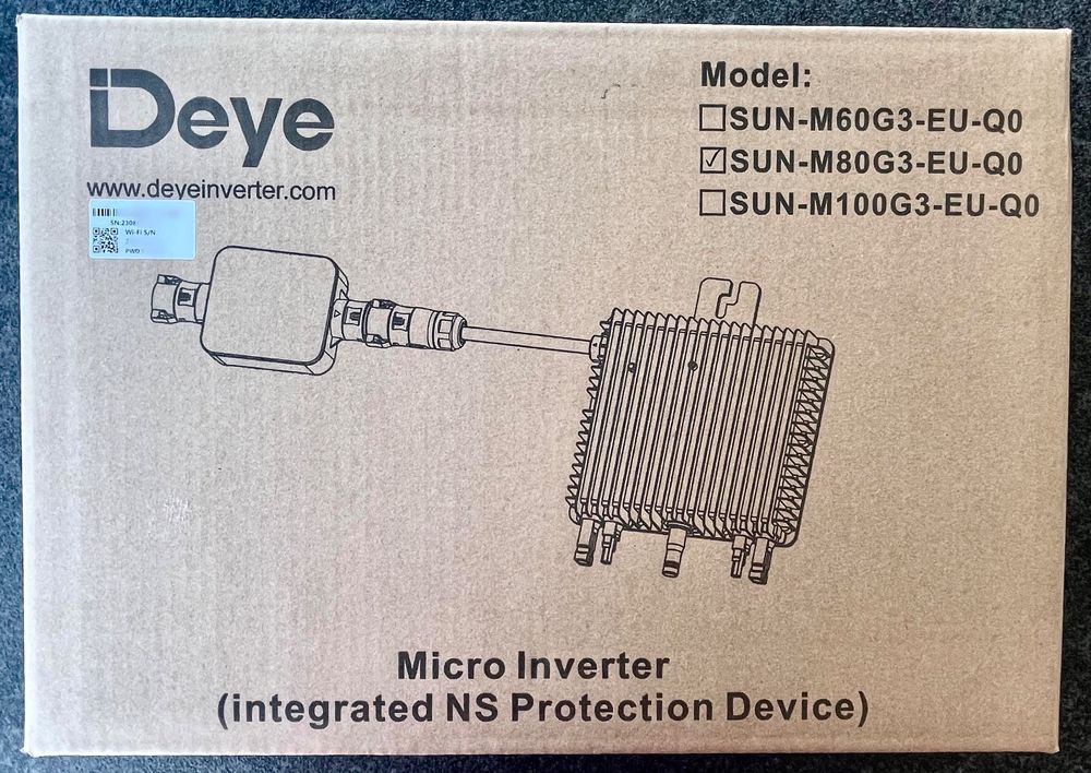 DEYE SUN-M80G3 800W Wechselrichter mit WLAN + NA-Schutzgerät