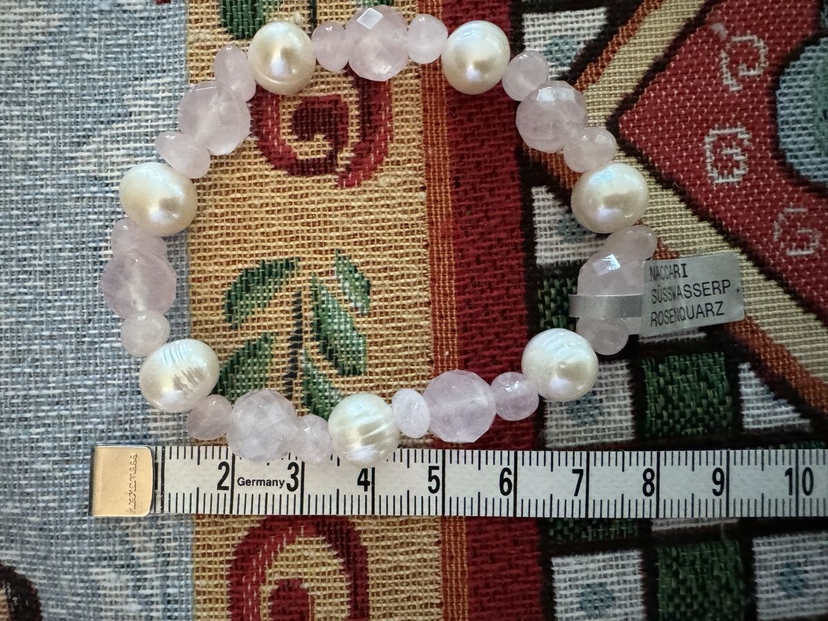 Bracciali & Braccialetti: Süßwasser Perlen Armband mit rosa Quarz – Nuovo (secondo la descrizione) da Teufen Ar venduto da Exclusive.stuff.CH 1