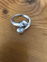 Silberring 925 mit Zirkonia Steinen, Grösse 20 mm zirka