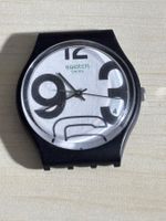 Swatch Armbanduhr schwarz weiss Gehäuse gebraucht