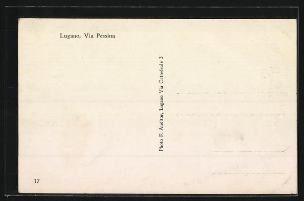 Cartoline postali: AK Lugano, Via Pessina – Usato da Berlin venduto da bartko-reher 1