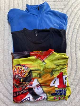 Herren Set: Fleecejacke T-Shirt XL Retro Vintage herbst
