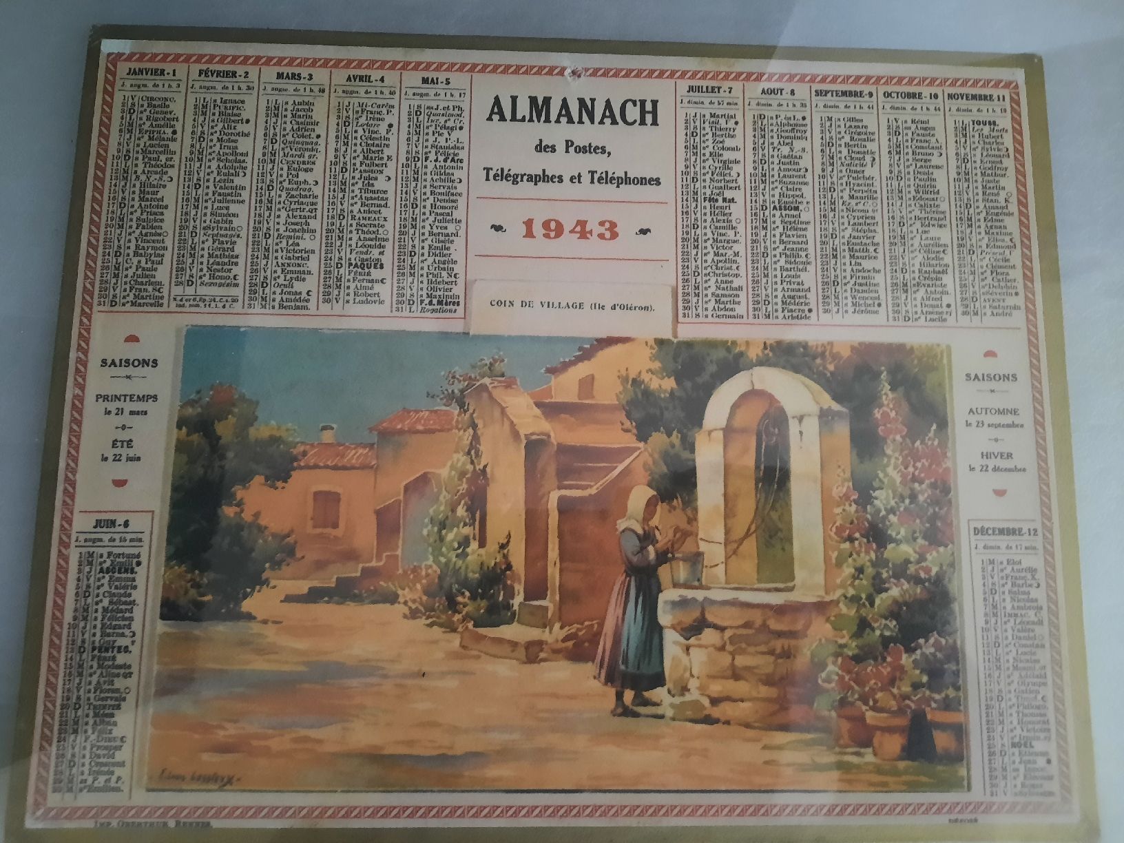 Tableaux: almanacco poste e telegrafo francese 1943 – D'occasion à Biasca par Old_6blh