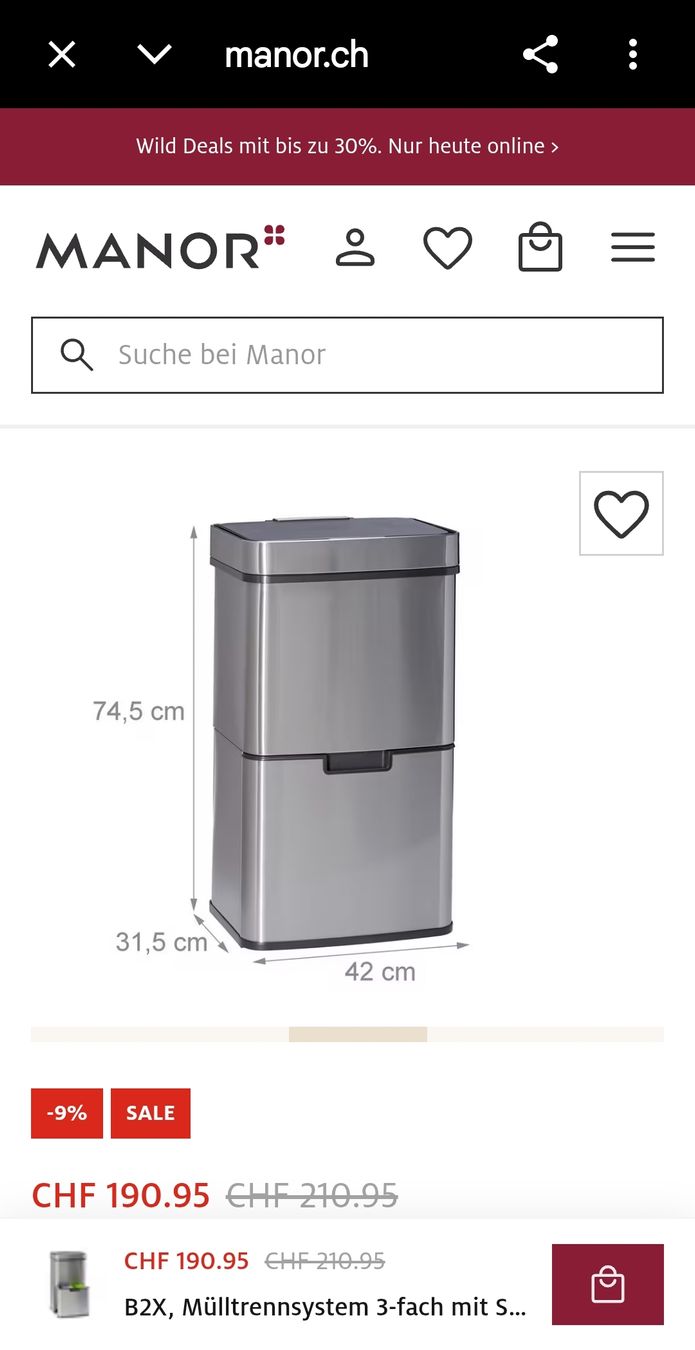 Abfalleimer: poubelle de tri neuve  – Neu und originalverpackt aus Estavayer-Le-Lac von zazadavidson 2