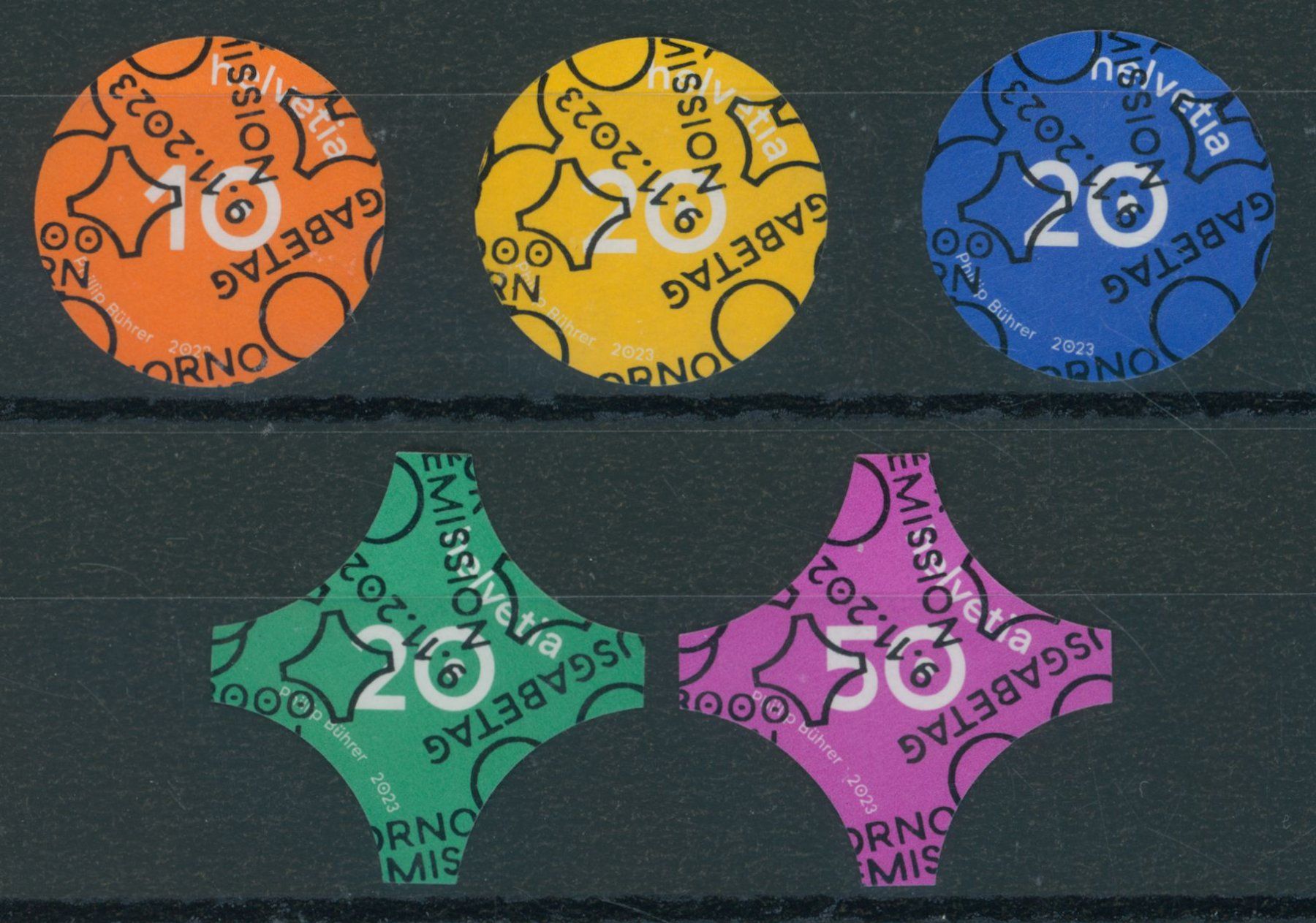 Alle Briefmarken: 2023 - Konfetti - Ersttag Voll Stempel ET – Gebraucht aus Schindellegi von leecollect