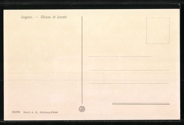 Cartoline postali: AK Lugano, Chiesa di Loreto – Usato da Berlin venduto da bartko-reher 1