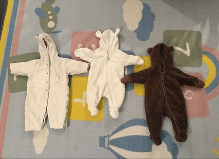 Baby Kuschel Overall Winteranzug Gr. 50 - 62/68 Top Zustand