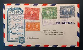 PANAMA FDC -Kombination zum Jahrestag des Panamakanals 1939