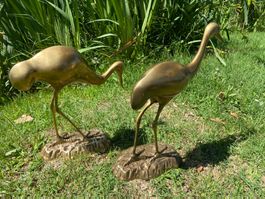 Paar Vögel Statuen Messing 30cm - 1,5 kg Gewicht pro Stück