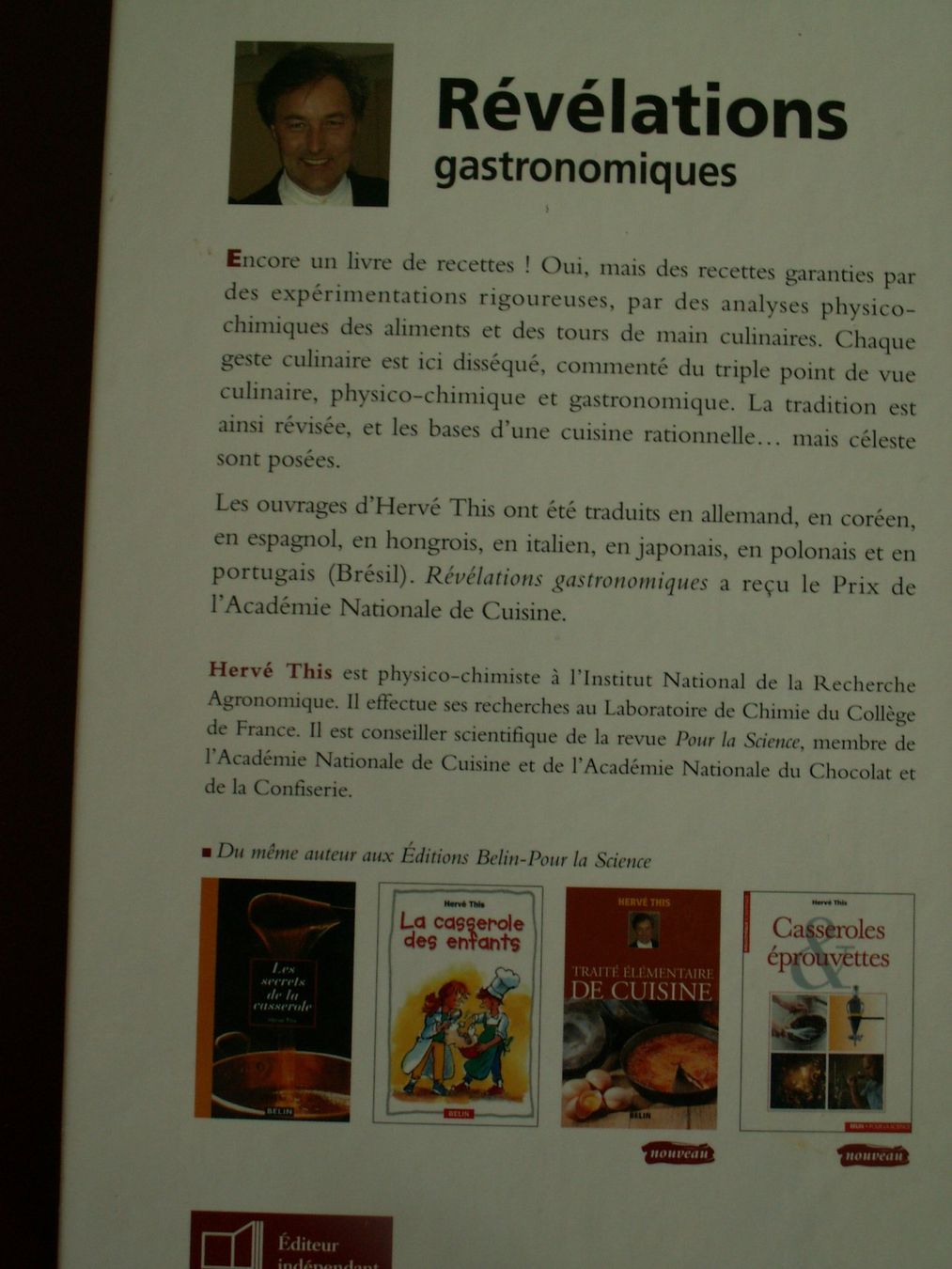 Bücher: Hervé This: Révélations gastronomiques & Secrets casserole – Gebraucht aus Le Grand-Saconnex von Lanine01 2