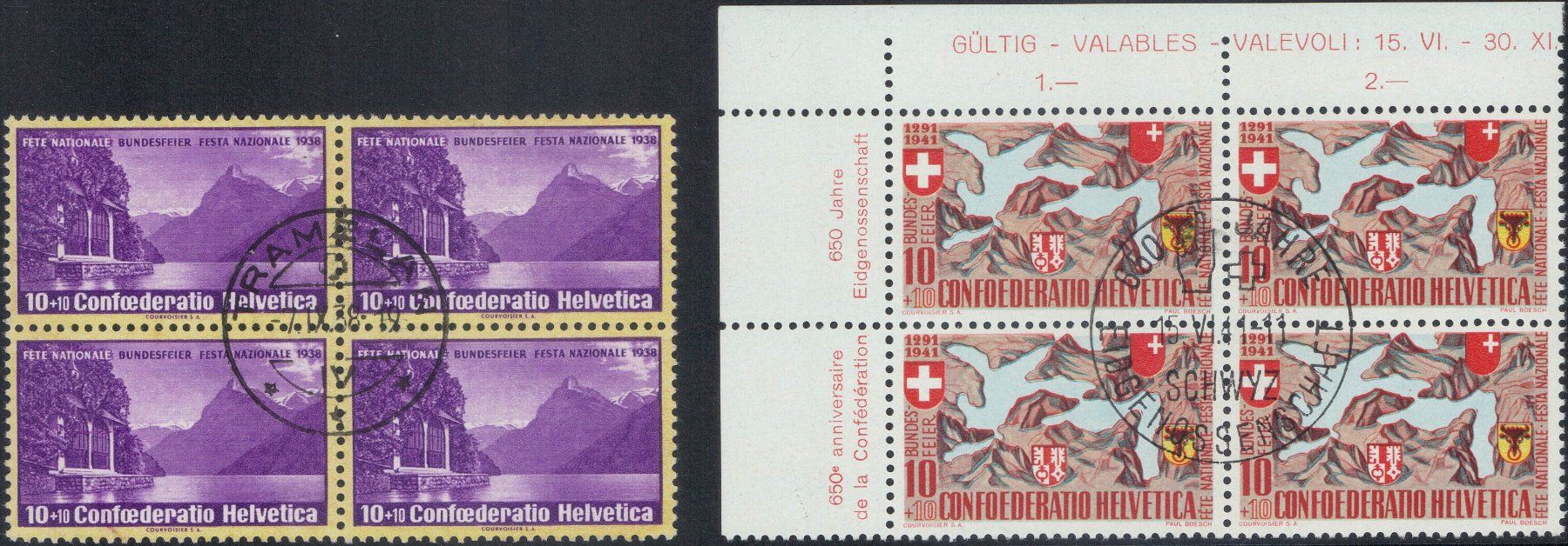 Tutti i francobolli: Pro Patria, Abartenlot auf 3 Einsteckkarten – Usato da Horw venduto da pilatusmail 2
