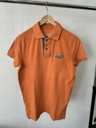 Orangefarbenes Hollister-Poloshirt für Männer, S