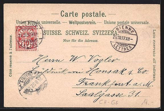 Ansichtskarten: Litho Genéve, Flusspartie mit Dampfern  – Gebraucht aus Berlin von bartko-reher 1