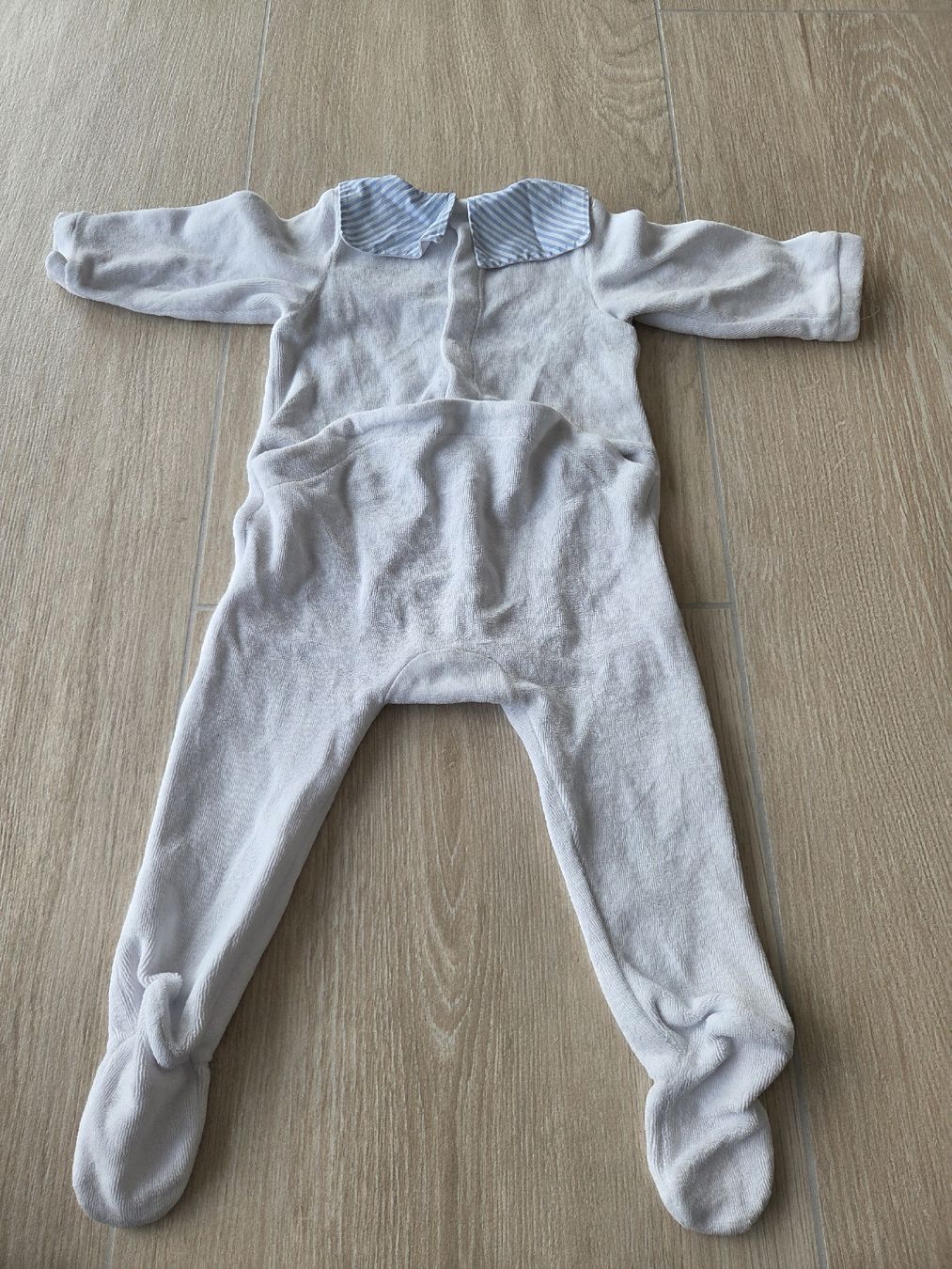 Pyjamas: Pyjama bébé en velours blanc et bleu rayé - Taille 6 mois – Neuf (Voir description) à Neuchâtel par bilao 4