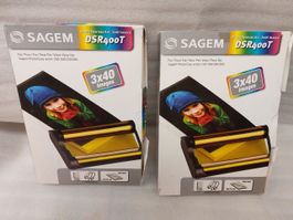 2 Sagem DSR 400T Farbpatrone, 3 Stück + 120 Blatt Fotopapier