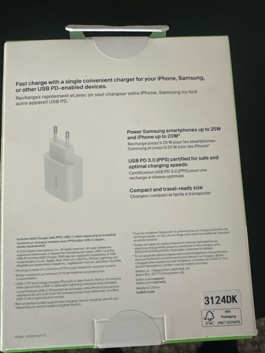 Belkin Caricabatterie: Belkin Ladegerät 25W USB-C Power Delivery – Nuovo e nell'imballaggio originale da Schöftland venduto da mel_solutions 1