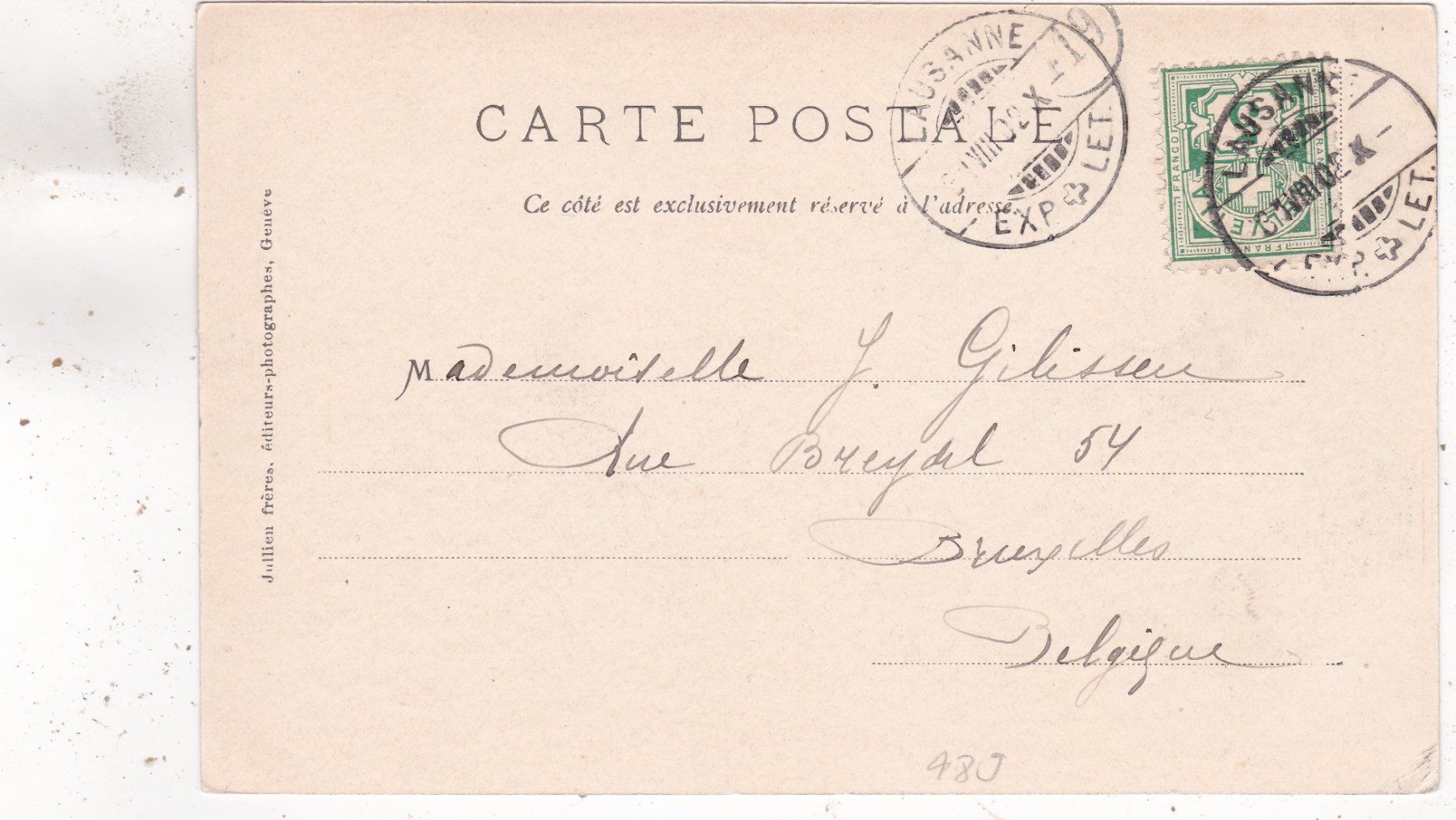 Cartoline postali: Lausanne 1902 – Usato da Herisau venduto da Lisegrat2008 1