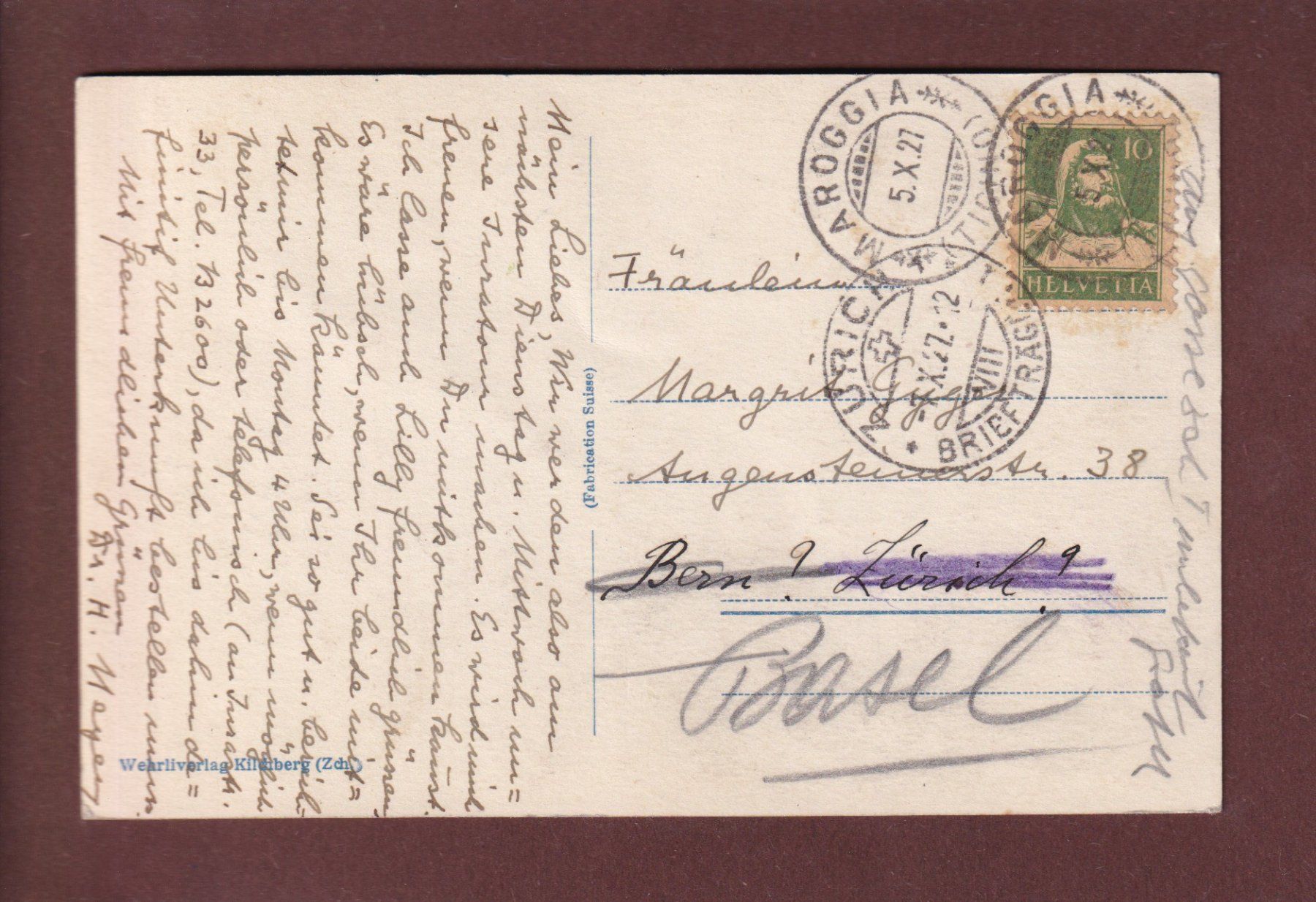 Cartoline postali: Monte SAN SALVATORE - Melide - 1927 – Usato da Pully venduto da nicecards 1