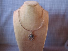 925 Sterling Silber Halsreif gehämmert (ohne Anhänger)