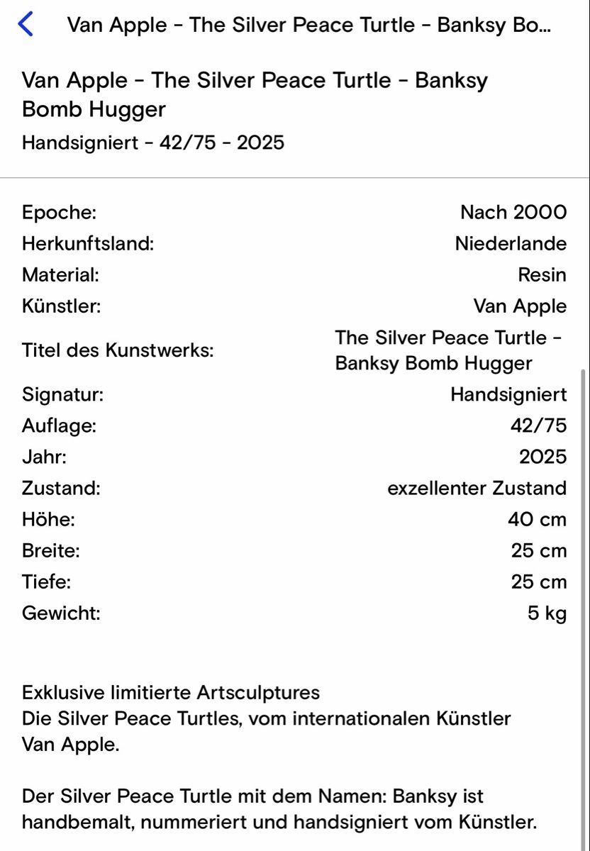 Sculture & Statue: Van Apple Turtle Skulptur Glänzend – – Nuovo (secondo la descrizione) da Basel venduto da Muchachoo 4
