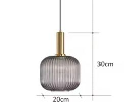 Lampe suspendue en pierre de verre coloré de style  rétro