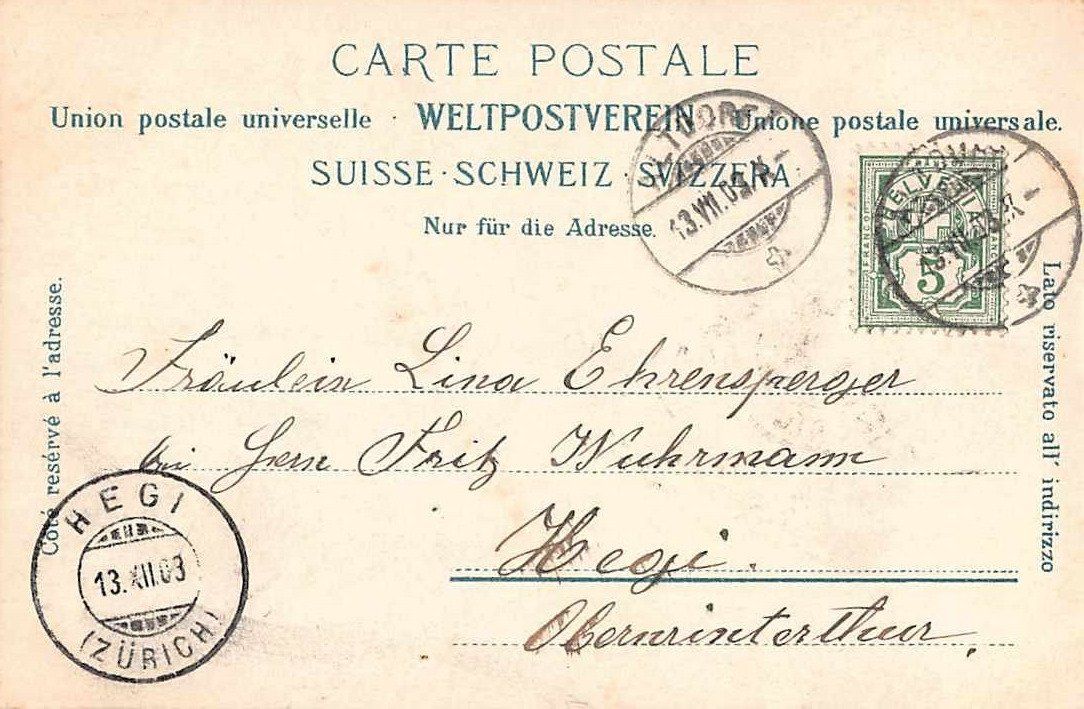 Cartoline postali: GRUSS aus ALTDORF - alte Ansichtskarte 1903 – Usato da Winterthur venduto da SchatzchischtliWinti 1