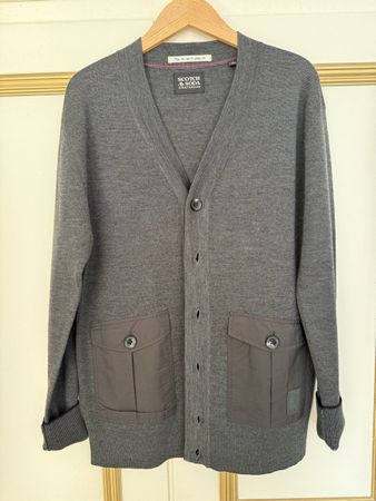 Scotch & Soda Strickjacke, Wolle grau Cardigan