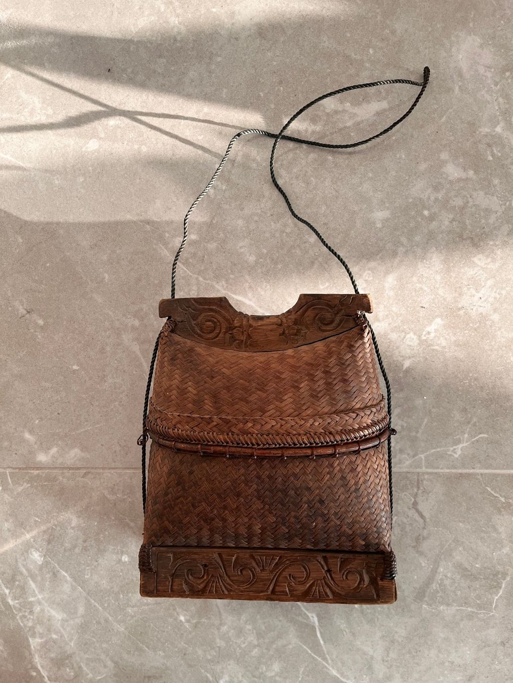 Borse da donna: Handgemachte Holz-Rattan Tasche Vintage Boho – Usato da Untersiggenthal venduto da Sofie013 1