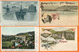 4 AK's aus dem Kt. ST. Gallen ab 1898 mit 3 Lithos