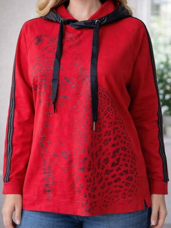 Tuzzi Damen Hoodie Gr 38 M Oversize Rot Kapuze Winter 3000