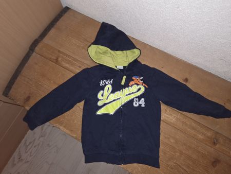 Kinder Kapuzenjacke Smile dunkelblau grün Grösse 92