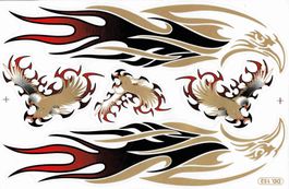 Adler Flammen Aufkleber Sticker 1 Bogen 27x18cm Tuning A411