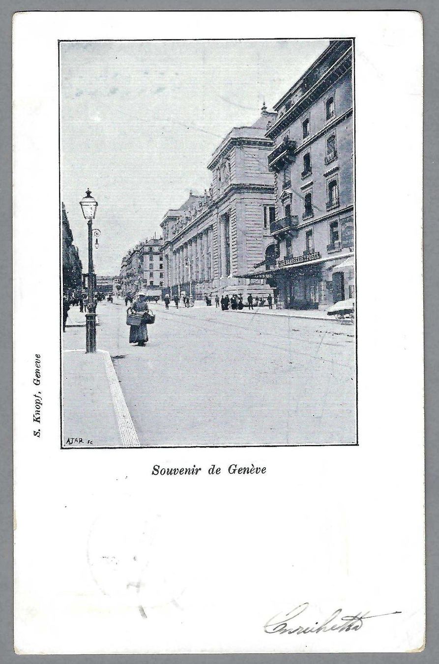 Cartoline postali: 1902, SOUVENIR DE GENÈVE, ANIMÉE – Usato da Pura venduto da ulisse1957