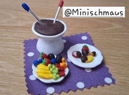 Schoggi Fondue Set, Handgemacht, auch für Maileg